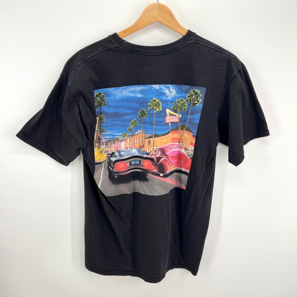 In-N-Out Burger Graphic Tee Mens M Black Utah Hollywood Hot Rod Car Short Sleeve
